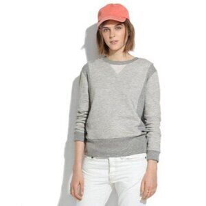 Madewell Hometeam‎ Crewneck Sweater Size S Gray Colorblock Pullover Knit Cotton